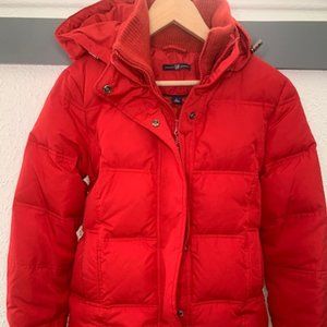 GAP SZ Small Red Down-filled Puffer Jacket w/ Hood